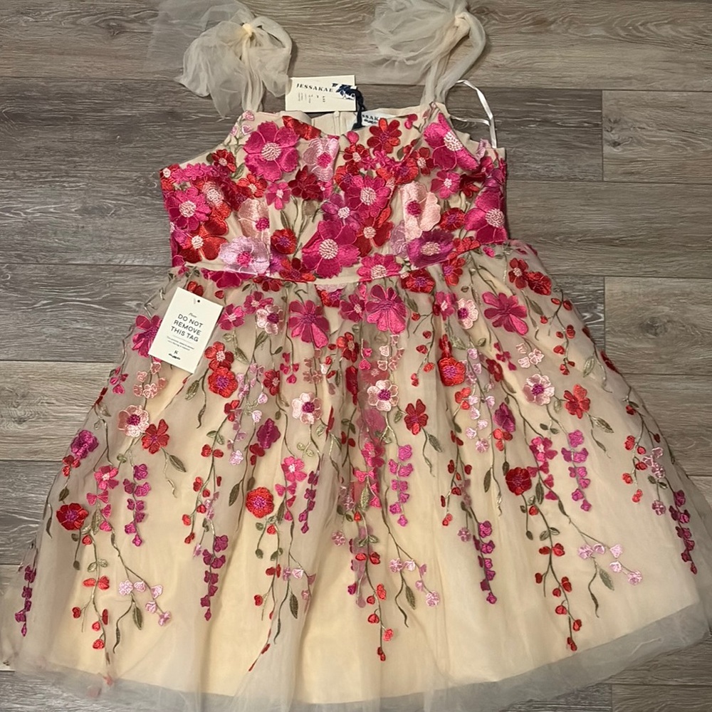 JessaKae Cream Spaghetti Strap Sundress
